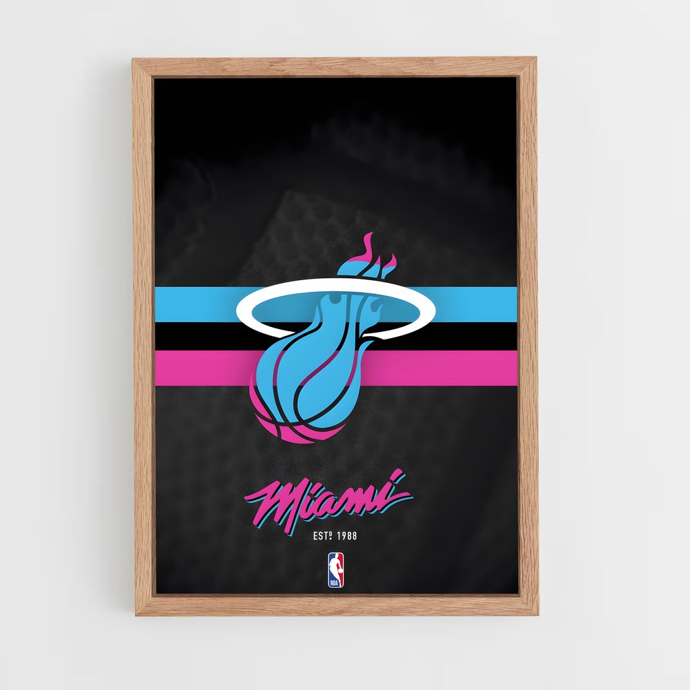 Poster Miami heat Hornets – affiche Basketball (vue 4)